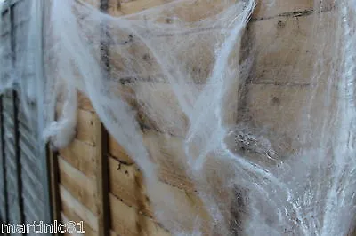 XL 85g HALLOWEEN SPIDER WEB WEBBING 8 SPIDERS COBWEB COB WEBS SCENE DECORATION • £3.49