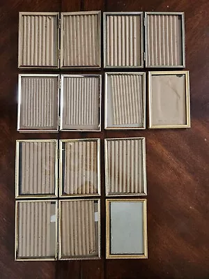 Vintage 3.5x5 Lot MCM Decorative Metal Picture Frames Gold Tone Easel Brass Dual • $29.99