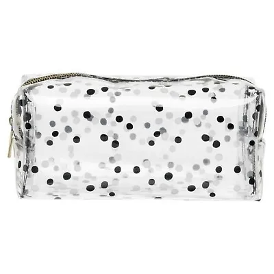 £8.99 • Buy WHSmith Henley Clear Dot Cube Chunky Pencil Case With Exposed Gold Zip