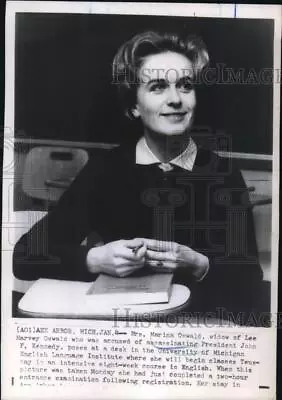 1965 Press Photo Lee Harvey Oswald Widow Marina At U. Of Mich. English Institute • $15.99