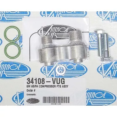 Vintage Air 34108-Vug Compressor Fitting Assy Compressor Adapter 2 Port 10 AN  • $112.19