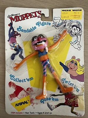Vintage Jim Henson's Muppets Bendable Figure Direct Connect 1989 Animal On Card • £14.99