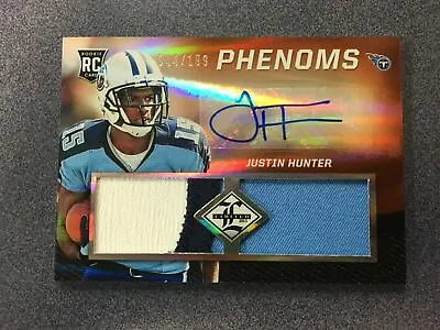 $3.95 • Buy 2013 Limited JUSTIN HUNTER RC Phenoms Auto Jersey 44/199 Tennessee Titans (NV29)
