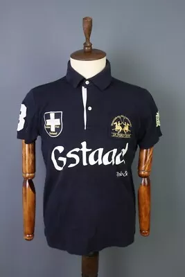 La Martina Black Gstaad Polo Short Sleeve Polo Shirt Size M • $60