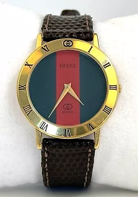 Vintage Mens Gucci Watch 3001m 33mm Needs Battery Original Band • $64