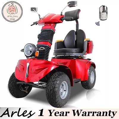 Heavy Duty 4-Wheel Mobility Scooter 31 Miles 3-Speed 1000W 500lbs Capacity Red • $2999