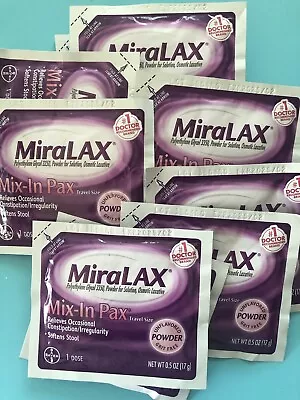 MiraLax Mix-In Pax ( 13) Single Dose Powder Packets Exp: 02/2025 Unflavored • $15