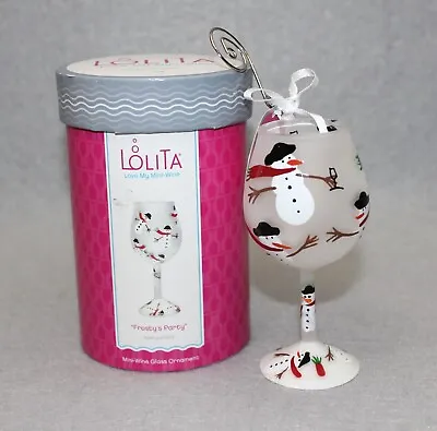 Lolita Love My Wine Hand Painted Mini Wine Glass Ornament  Frosty's Party  New • £19.29