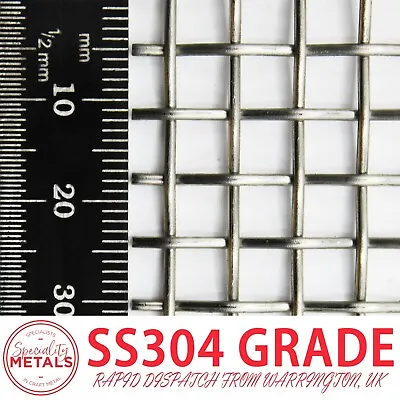 Heavy Duty Stainless Steel Woven Wire Mesh Grille | 4 Mesh 5mm Hole 1.2mm Wire • £32.66