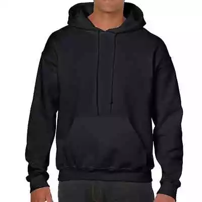 Hoodie New Adult Unisex Black  S-xxl Top Fleece Jumper Work Wear Plain Mens Bnw • £13.99