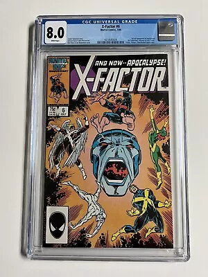 X-FACTOR #6 CGC 8.0 First Full Appearance Of APOCALYPSE White Pages 1986 • $66