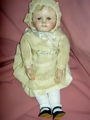 Original Stamped: Martha Chase Oil Painted Cloth 16  Toddler Doll Antique Outfit • $495