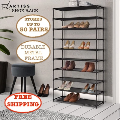 $29.30 • Buy Artiss Shoe Rack 10-Tier (50 Pair) Shoes Stackable Organizer DIY  Storage