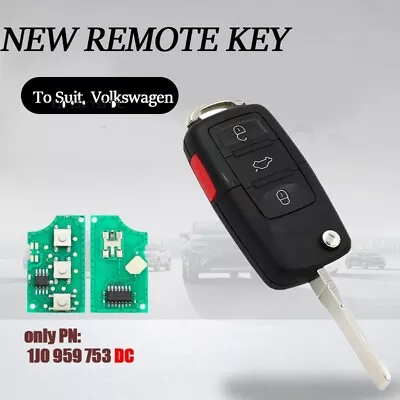 Remote Key 1J0 959 753 DC For Volkswagen/VW Beetle Jetta GTI Golf Passat HU66 4B • $16.68