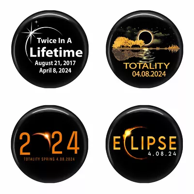 SET OF 4 Total Solar Eclipse Magnets 4.8. 2024 Souvenir Memorabilia 1.25 In • $11.66