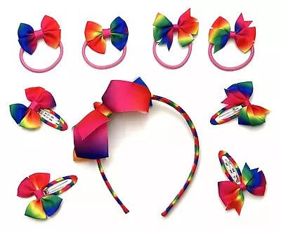 $9.98 • Buy 9 Pcs Hair Accessories Hair Bows Alligator Clips Ties For Girls Toddlers Kids