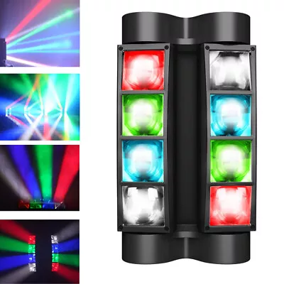 8 LEDs Spider Moving Head Stage Lighting 90W Beam DMX Disco Party DJ Light RGBW • $53.89