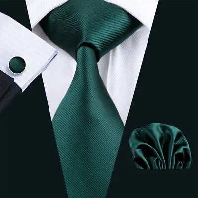 Paisley Mens Tie Set Silk Jacquard Necktie Pocket Square Cufflinks Set Formal  • $11.99