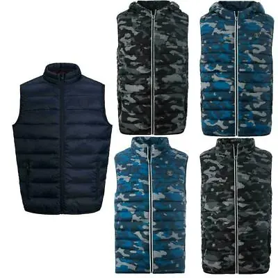 Men's Zip Up Gilet Hooded Sleeveless Jacket Camo Vest Coat Body Warmer Casual • $31.12