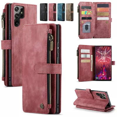 For Samsung Galaxy S22 S21 FE S20 S10 S9 S8 Wallet Leather Zipper Flip Card Case • $13.22