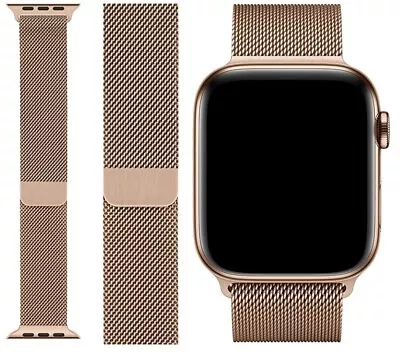 $91.99 • Buy Genuine Original Apple Watch Strap Gold Stainless Milanese Loop 38 40mm 42 44mm