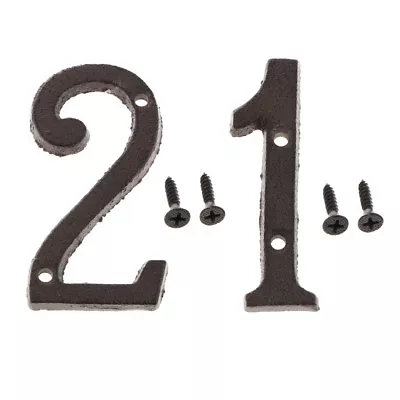 2pcs Vintage Wrought Iron House Office Address Door Number Sign Plaque 1 2 • $17.44