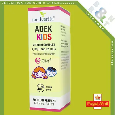  Medverita ADEK For KIDS Natural Vitamins A D3 Lanolin E K2 MK7 Natto 30ml • £12.23