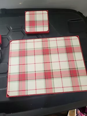 Laura Ashley Tartan Set Of 4 Mats & Coasters • £10