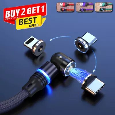 540° Rotate Magnetic Phone Charger Charging Cable For Micro USB/Type C/iPhone • $9.29