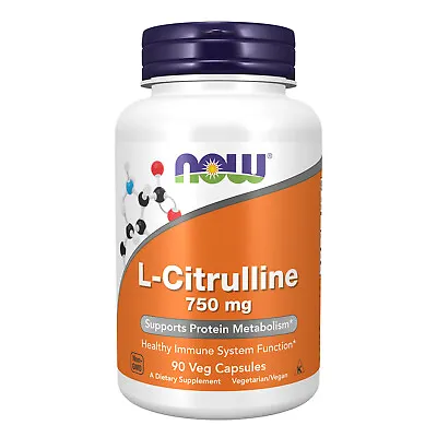 NOW FOODS L-Citrulline 750 Mg - 90 Veg Capsules • $16.77