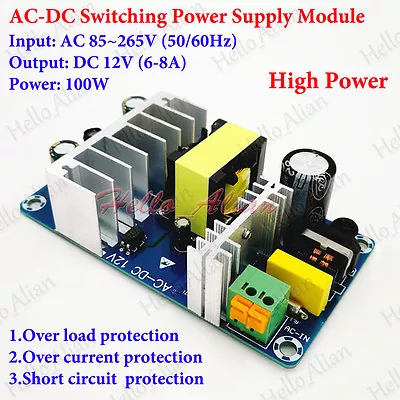 AC-DC Volt Converter 110V 120V 220V 230V To 12V 6A Switching Power Supply Board • $10.24