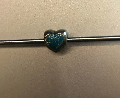 Authentic Miss Chamilia Beads 2050-0440 Glitter Heart Blue • $20