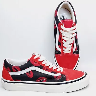 Vans Anaheim Factory Old Skool 36 DX Hot Lips Red US9 US10.5 Sneaker 507452 • $59.99