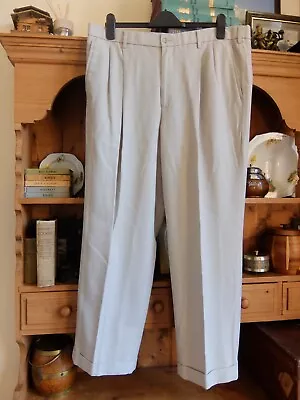 £20 • Buy VINTAGE 40 50s STYLE TROUSERS PLEATS & TURN UPS HI WAIST ROCKABILLY 38W 29L