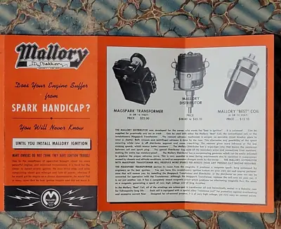 $34.94 • Buy Original 1954 MALLORY Brochure Catalog Booklet Ignition Distributor Vtg Grancor