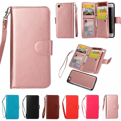 $15.22 • Buy For IPhone 13 Pro Max 11 XR 6S 7 8+ Removable Magnetic Leather Wallet Case Cover