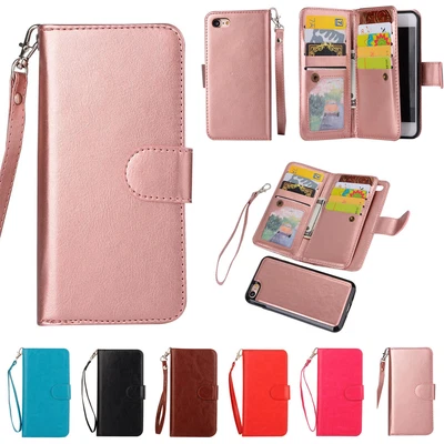 $17.88 • Buy For IPhone 13 Pro Max 11 XR 6S 7 8+ Removable Magnetic Leather Wallet Case Cover