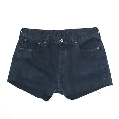 LEVI'S 501 Womens Black Regular Cut-Off Shorts M W34 • £8.99