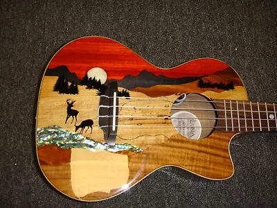 $369 • Buy Luna Vista Deer Tropical Wood Tenor Acoustic Electric Ukulele W/ GigBag