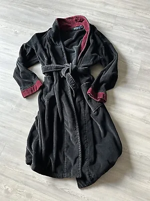 Vintage Polo Ralph Lauren Bathrobe Men One Size Fits. Black Thick Cotton Belt • $49.99