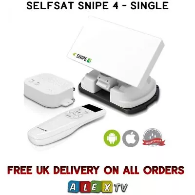 Selfsat SNIPE 4 Single LNB Bluetooth Remote IOS Android Satellite Caravan Dish • £1499.95