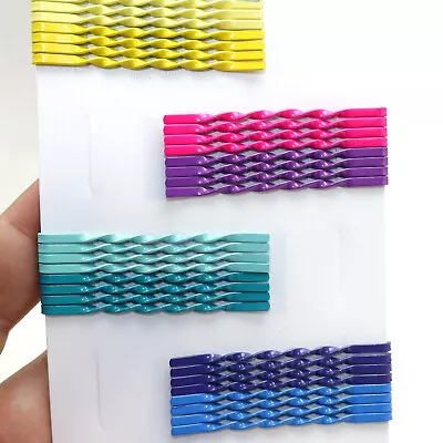 $3.89 • Buy 40 Mixed Color Metal Twisted Wavy Bobby Hair Pins Hair Styling Clips 55mm Slides