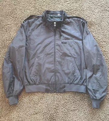 Vintage 80s Mens Members Only Jacket Sz 46 Gray Classic Racer • $25