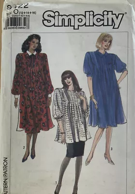 Simplicity 9422 Sewing Pattern Maternity Dress Tunic & Skirt Size 12-16 Uncut • £10.99