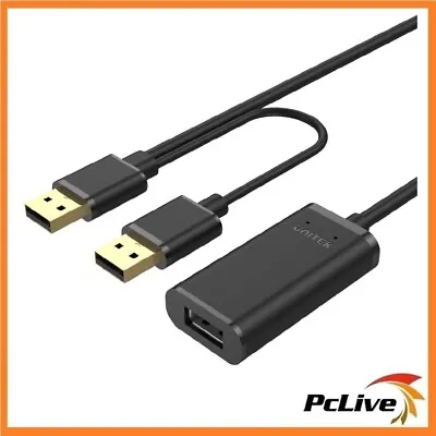 $27.90 • Buy NEW Unitek Y-278 10M USB 2.0 Active Extension Cable Up To 480Mbps 2x USB-A Male