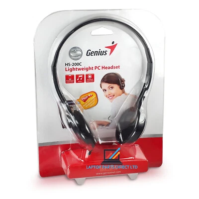 £9.99 • Buy 3.5mm Genius HS-200C HEADSET With MICROPHONE For Skype PC Computer Headphones