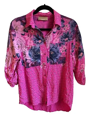 Free For Humanity Paris Size SmallAnthropologie Blouse Made In Italy Boho Floral • $24