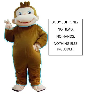 Curious George Brown Monkey Adult Mascot Costume Outfit Suit Birthday Halloween  • $59.99