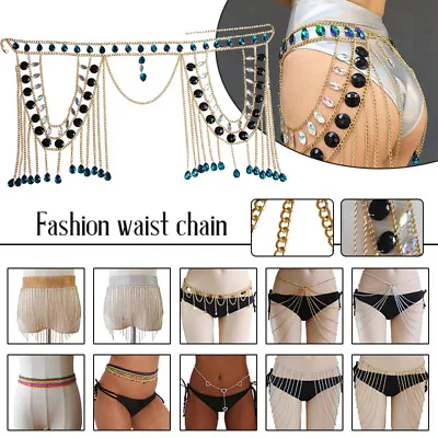 £9.71 • Buy Sexy Women Body Belly Waist Chain Bikini Beach Harness Beaded Jewelry Necklace