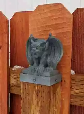 Gargoyle Fence Post Topper | Fence Post Decor | Vinyl Or Wood | Mounts To Fence • $21.99